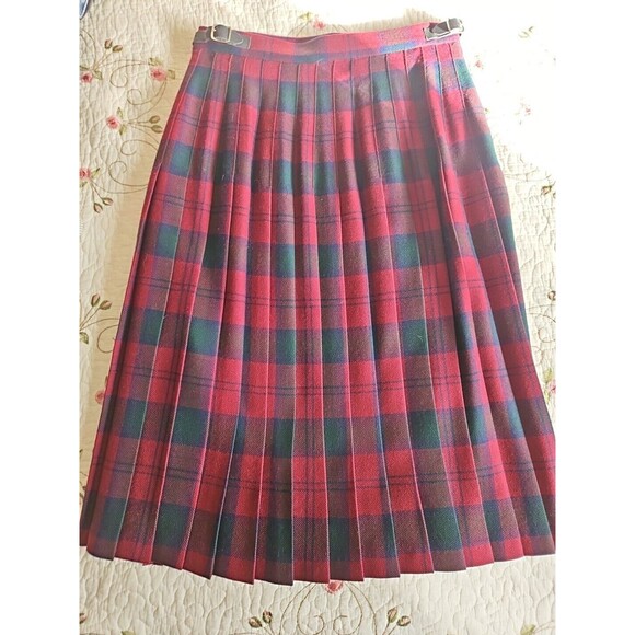 Vintage Edinburgh Woollen Mill  Tartan Pleated Skirt Preppy Sz 12 - Picture 7 of 7